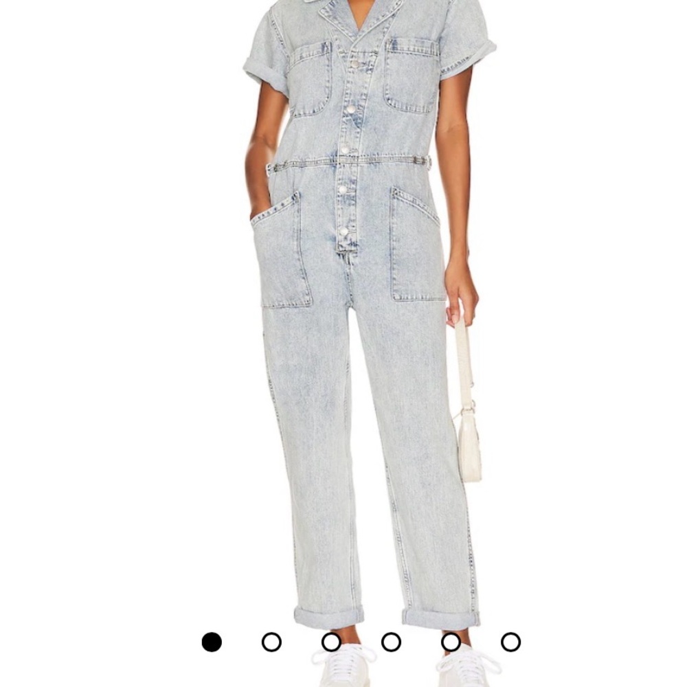 PISTOLA Grover Jumpsuit 100% Cotton Short Sleeve Button Up US LARGE